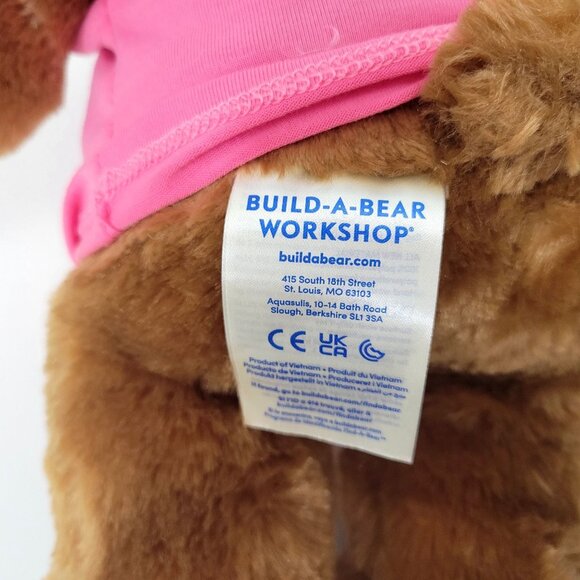Build-A-Bear Workshop Birthday Teddy Bear W/ Pink Shirt & Party Hat Plush Toy - Picture 3 of 5